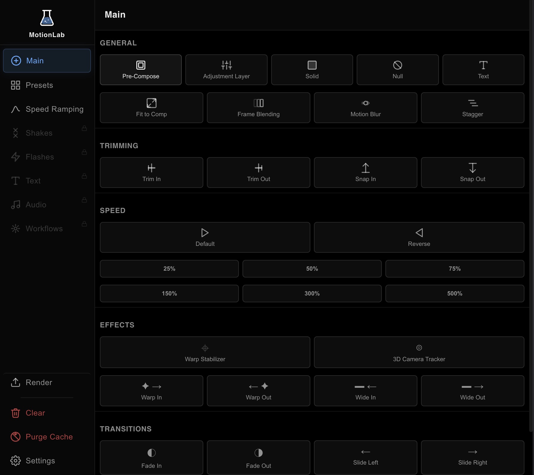 MotionLab Panel Preview