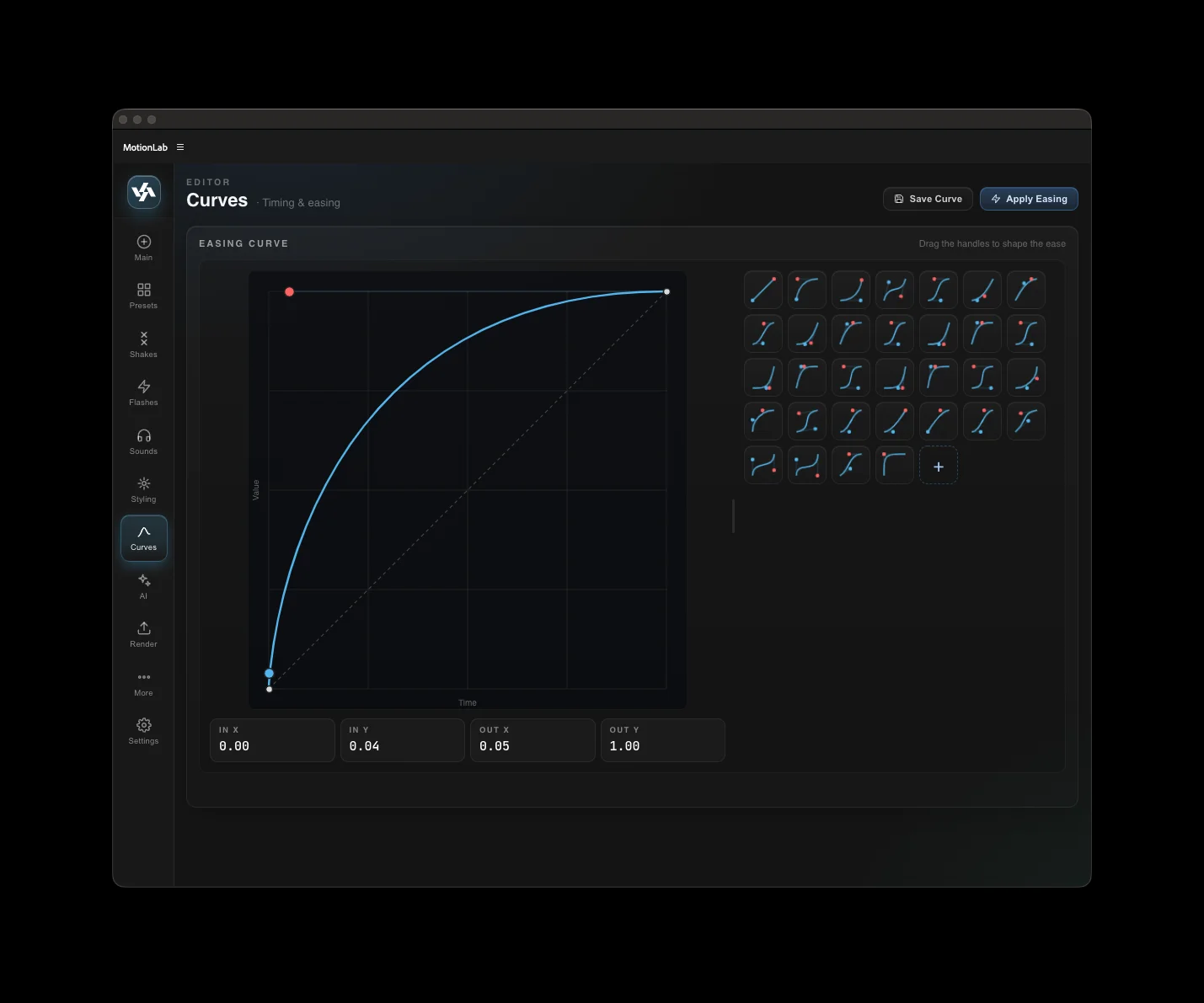 Curves panel screenshot